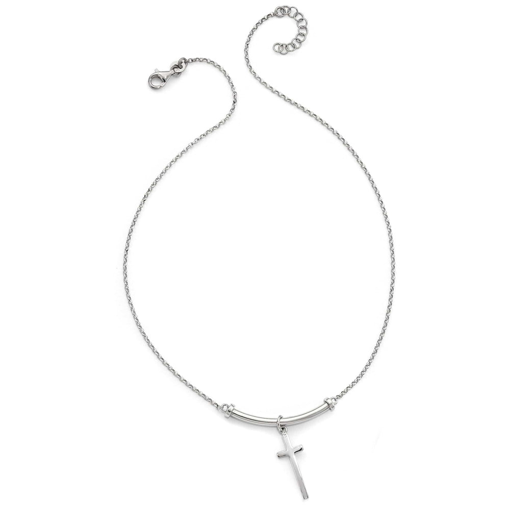 Lovely Rita's Necklaces Leslie Sterling Silver Polished Cross Necklace