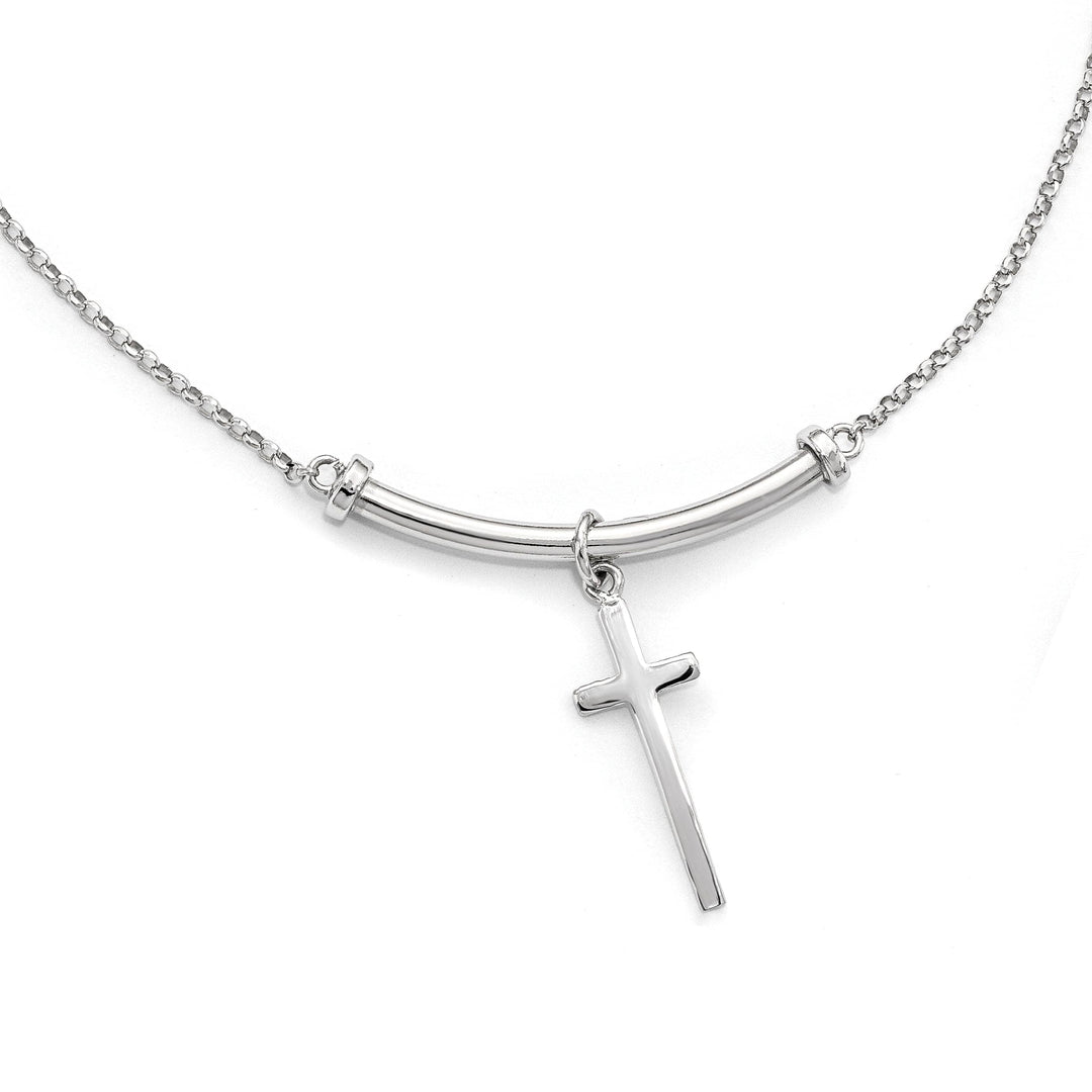 Lovely Rita's Necklaces Leslie Sterling Silver Polished Cross Necklace