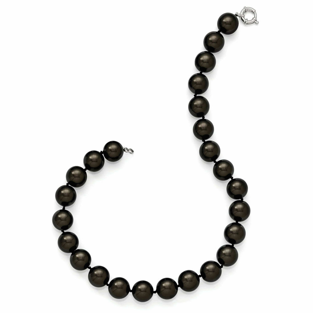 Majestik Shell Pearls Necklaces Majestik Black Pearl Hand Knotted Necklace