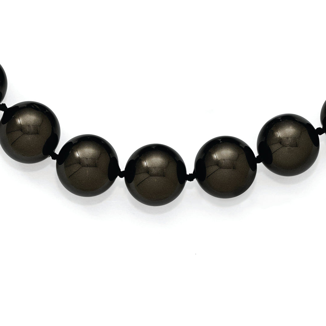 Majestik Shell Pearls Necklaces Majestik Black Pearl Hand Knotted Necklace