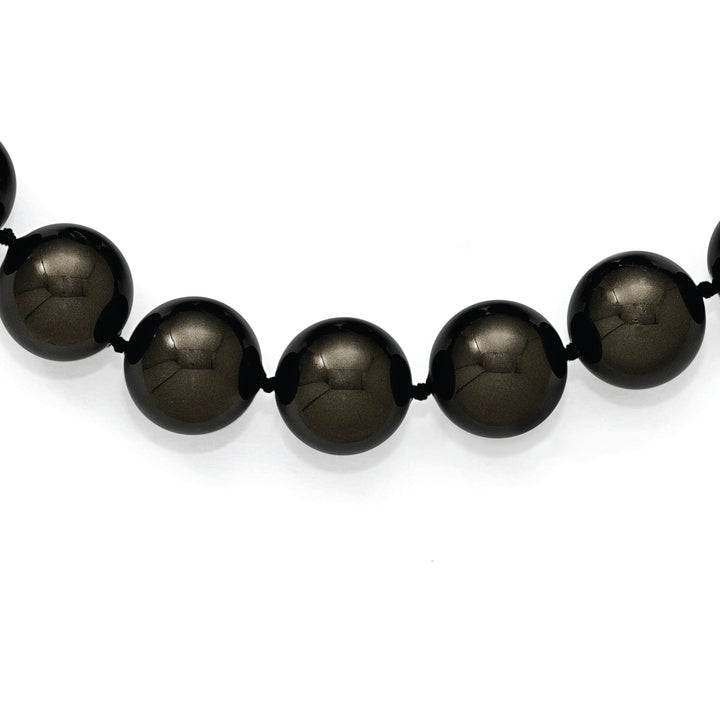 Majestik Shell Pearls Necklaces Majestik Black Pearl Hand Knotted Necklace