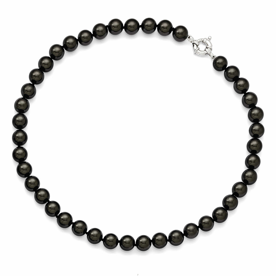 Majestik Shell Pearls Necklaces Majestik Black Pearl Hand Knotted Necklace