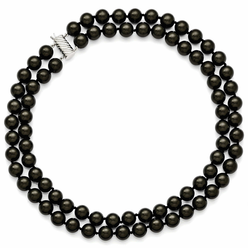 Majestik Shell Pearls Necklaces Majestik Black Shell Pearl Necklace