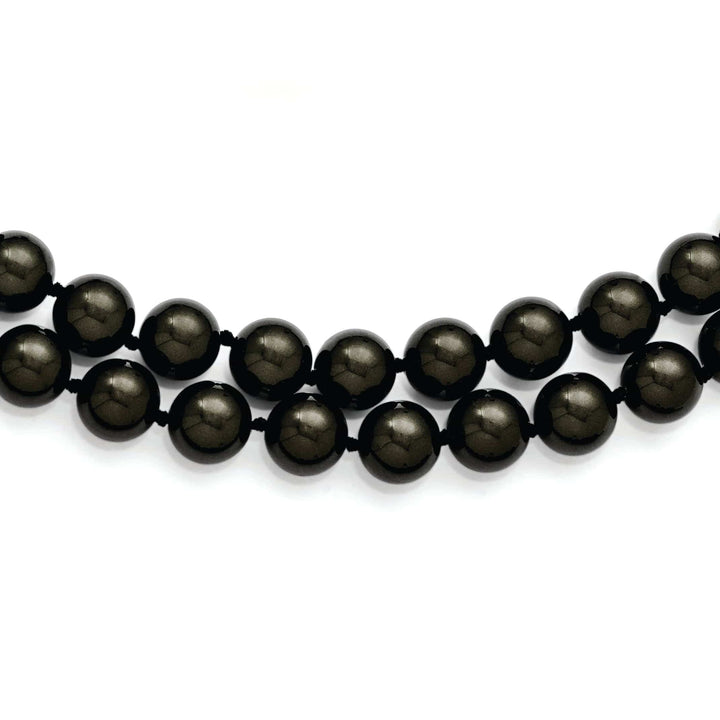 Majestik Shell Pearls Necklaces Majestik Black Shell Pearl Necklace