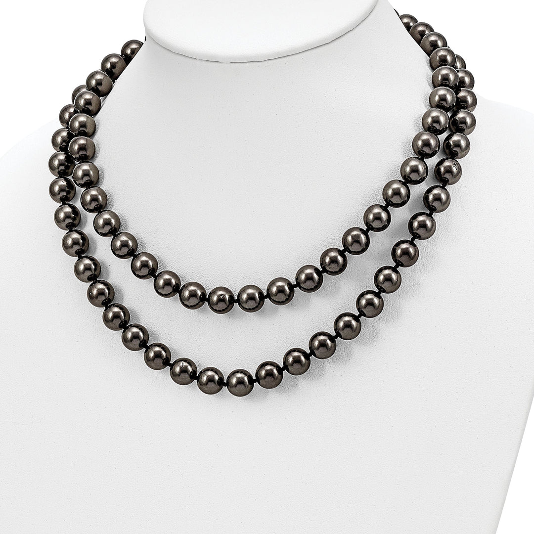 Majestik Shell Pearls Necklaces Majestik Black Shell Pearl Slip On Necklace