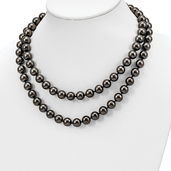 Majestik Shell Pearls Necklaces Majestik Black Shell Pearl Slip On Necklace