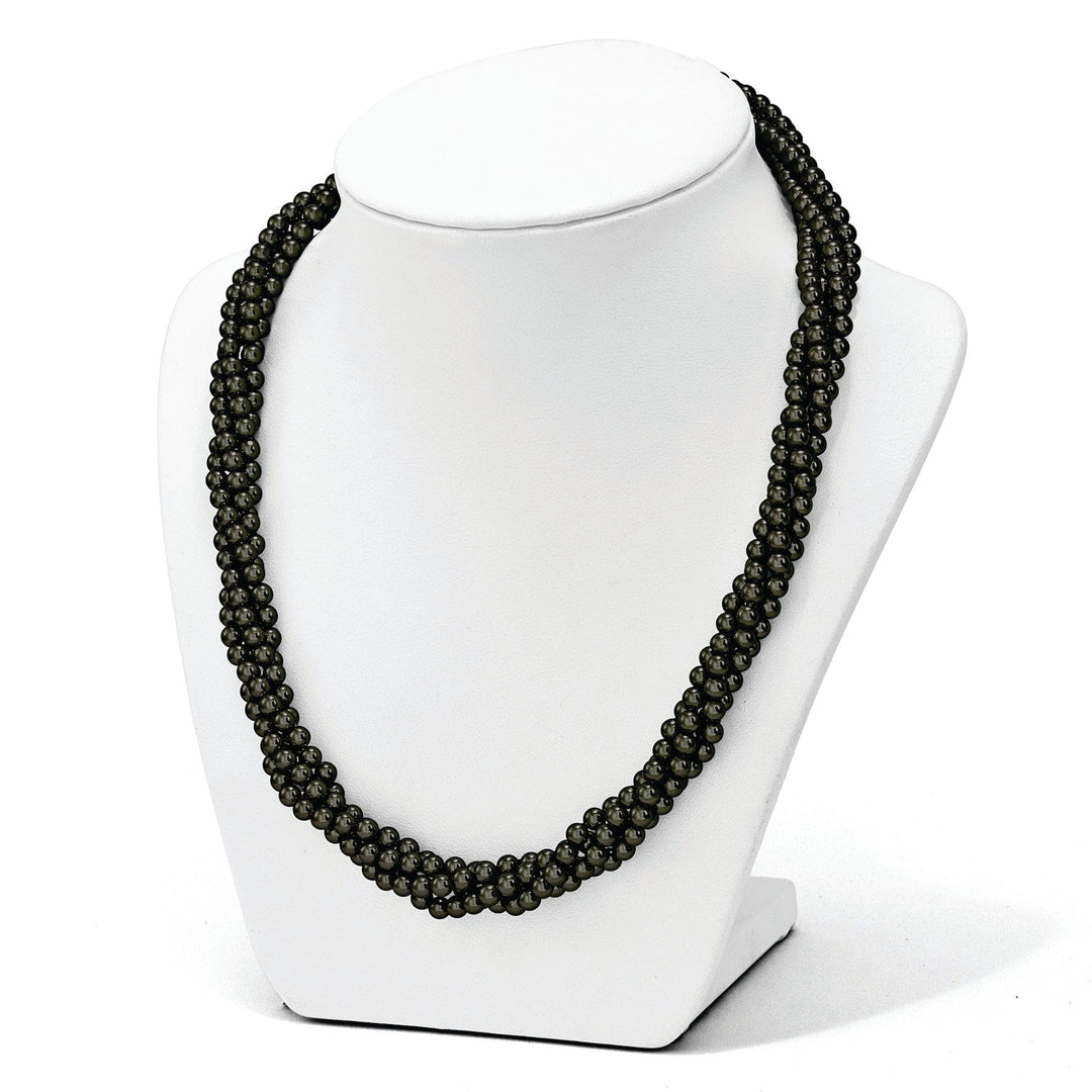 Majestik Shell Pearls Necklaces Majestik Black Shell Pearl Twisted Necklace