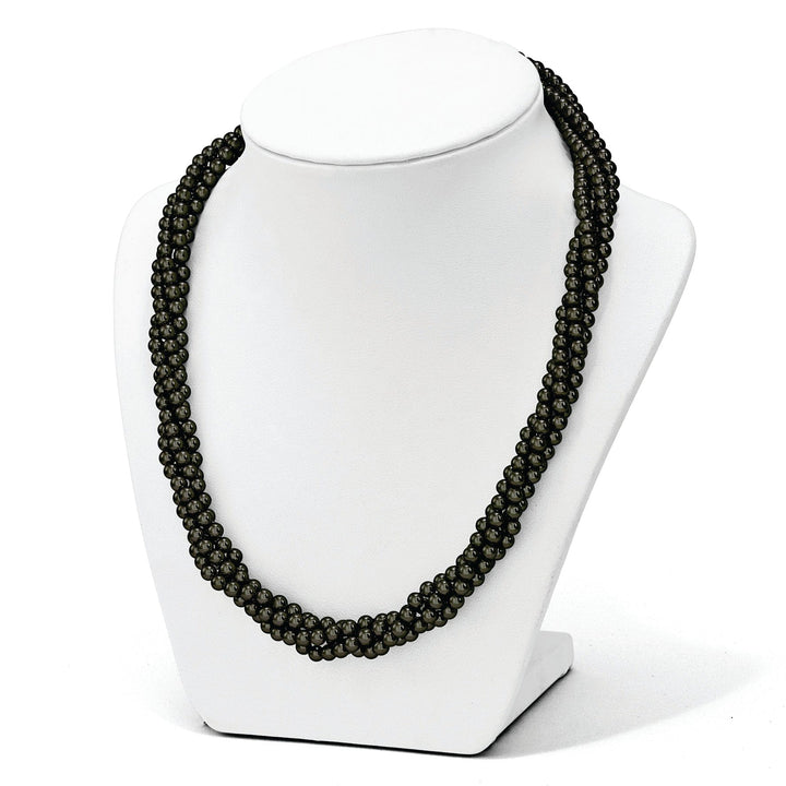 Majestik Shell Pearls Necklaces Majestik Black Shell Pearl Twisted Necklace