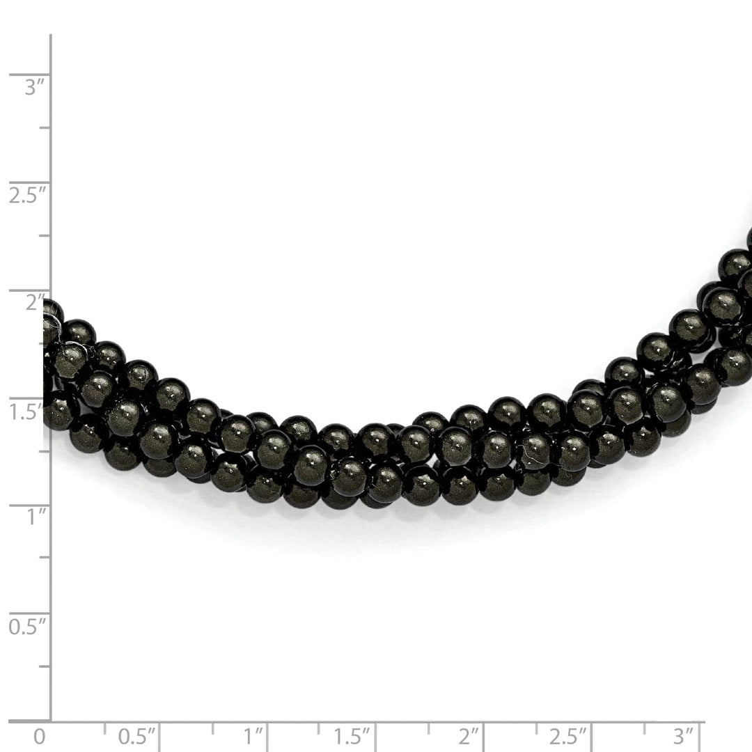 Majestik Shell Pearls Necklaces Majestik Black Shell Pearl Twisted Necklace