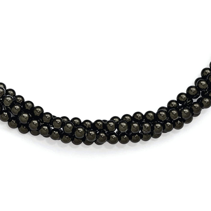 Majestik Shell Pearls Necklaces Majestik Black Shell Pearl Twisted Necklace