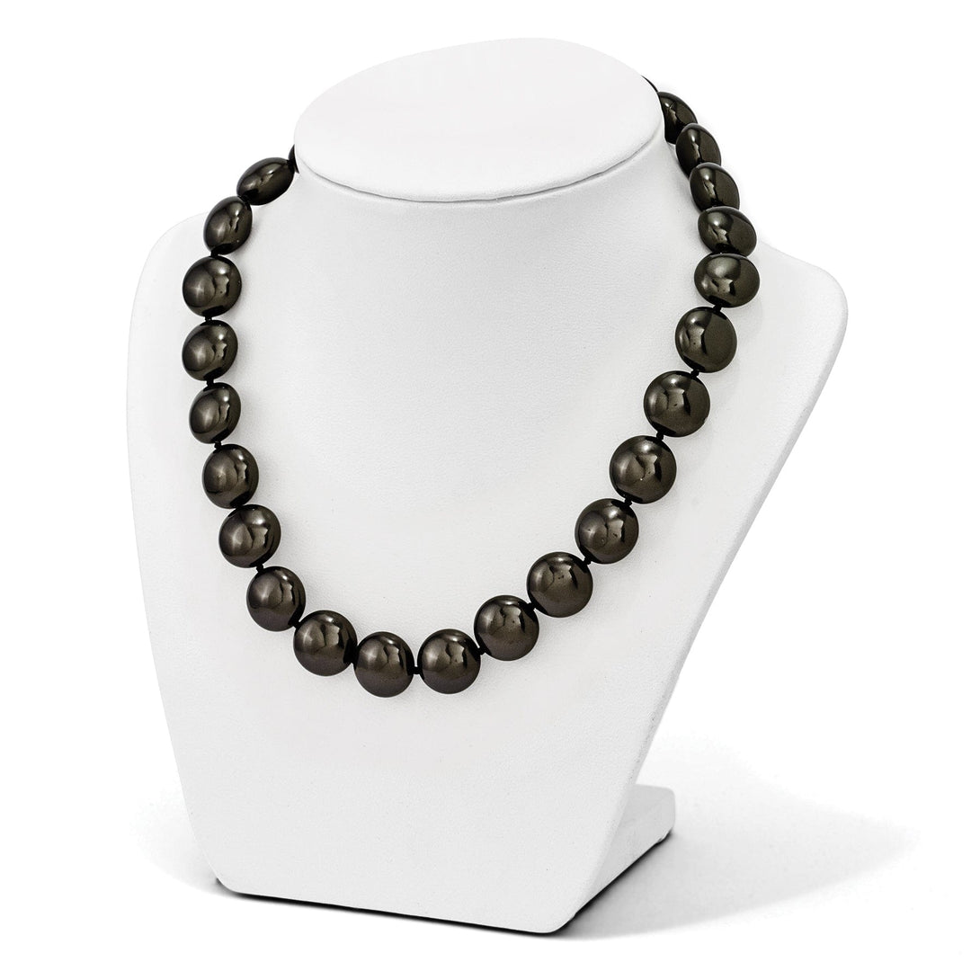 Majestik Shell Pearls Necklaces Majestik Coin Black Shell Pearl Necklace