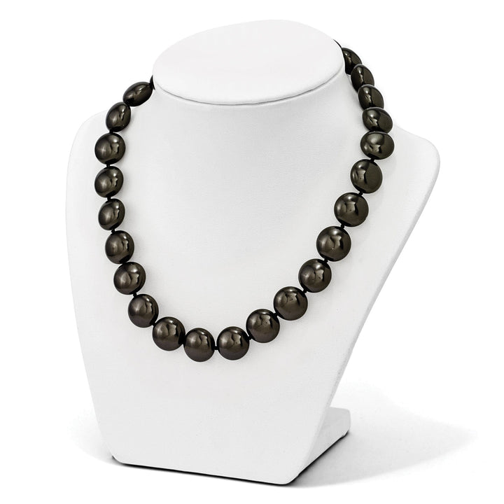 Majestik Shell Pearls Necklaces Majestik Coin Black Shell Pearl Necklace
