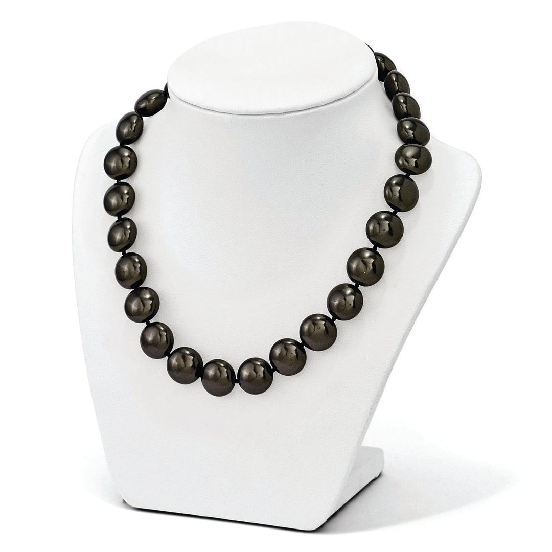 Majestik Shell Pearls Necklaces Majestik Coin Black Shell Pearl Necklace