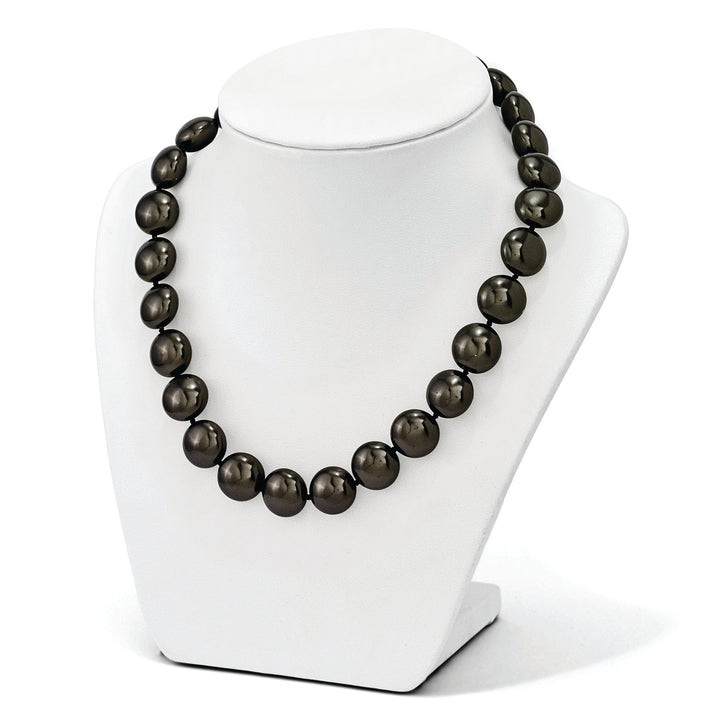 Majestik Shell Pearls Necklaces Majestik Coin Black Shell Pearl Necklace