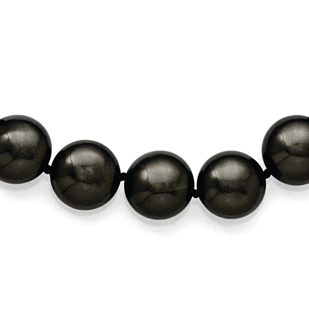 Majestik Shell Pearls Necklaces Majestik Coin Black Shell Pearl Necklace