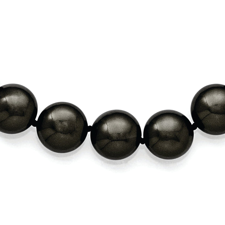 Majestik Shell Pearls Necklaces Majestik Coin Black Shell Pearl Necklace