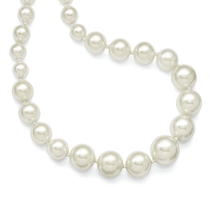 Majestik Shell Pearls Necklaces Majestik Graduated White Shell Pearl Necklace