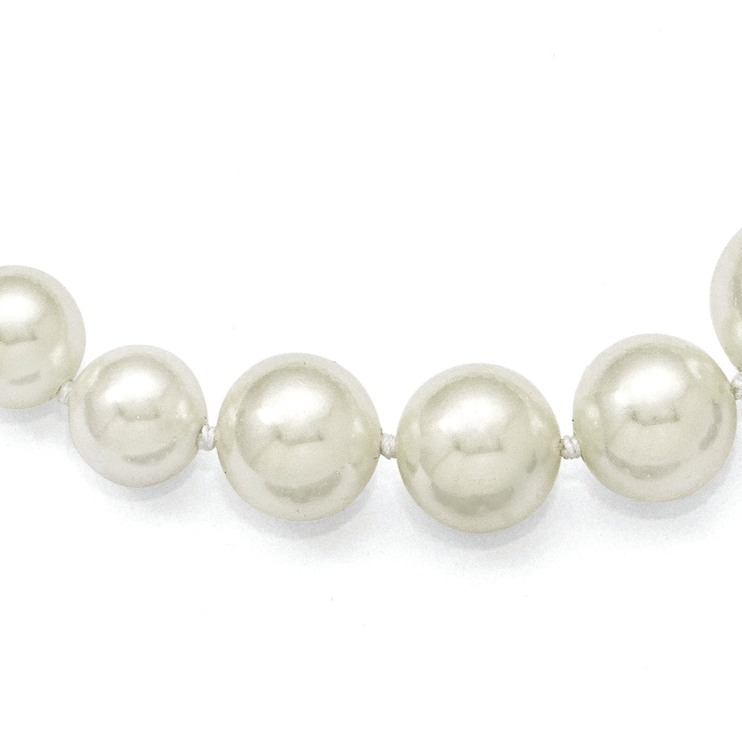 Majestik Shell Pearls Necklaces Majestik Graduated White Shell Pearl Necklace