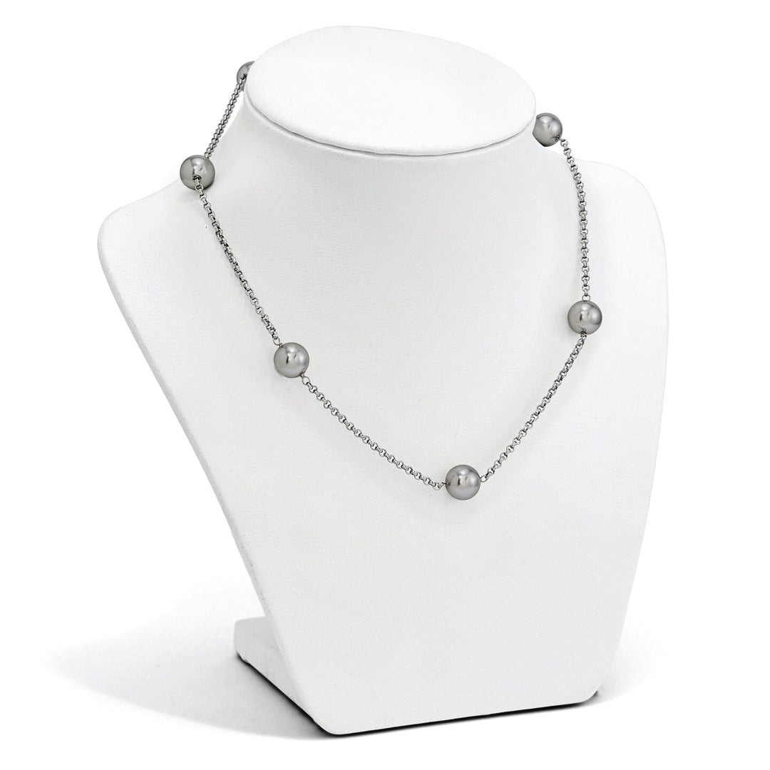 Majestik Shell Pearls Necklaces Majestik Grey Shell Pearl 7 Station Necklace