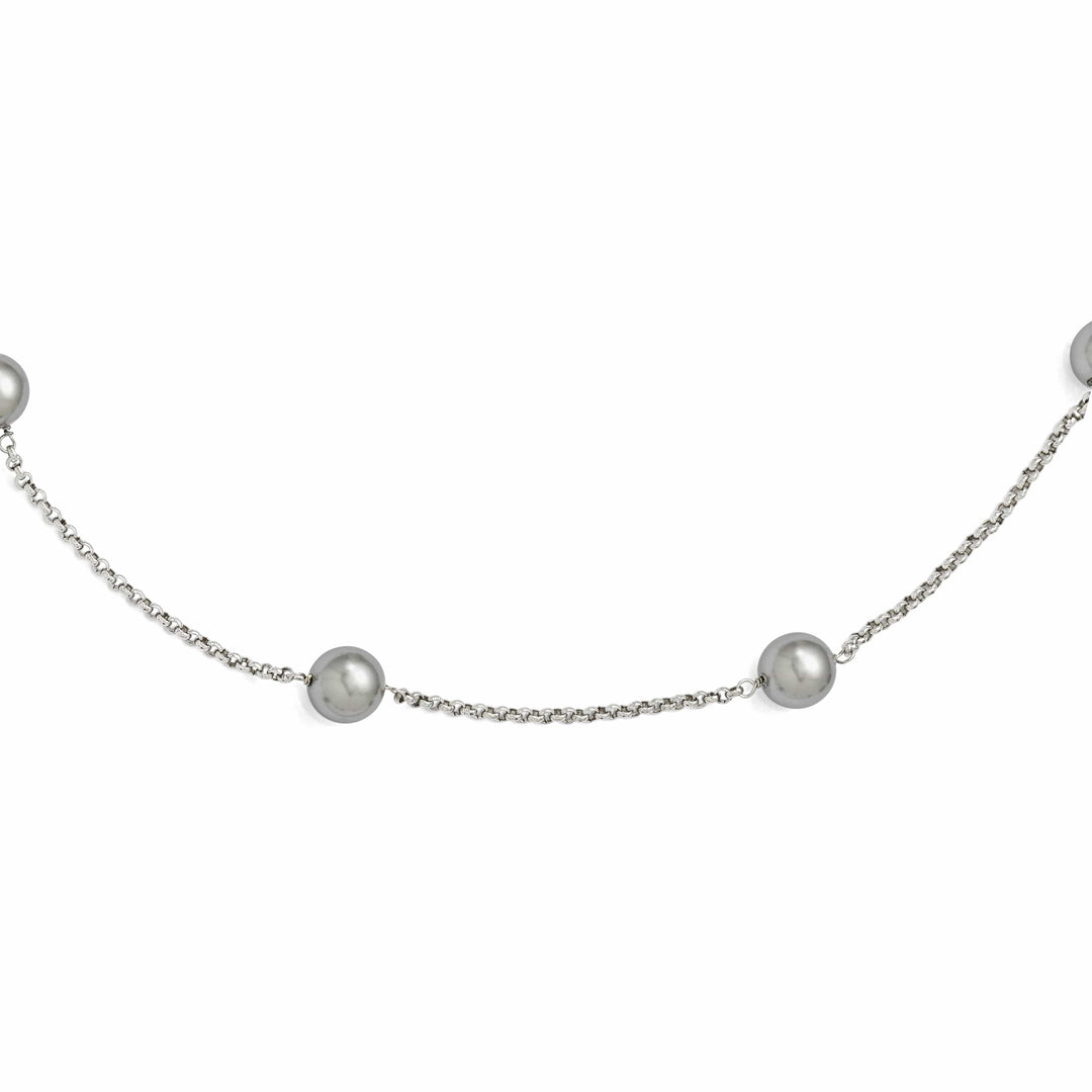 Majestik Shell Pearls Necklaces Majestik Grey Shell Pearl 7 Station Necklace