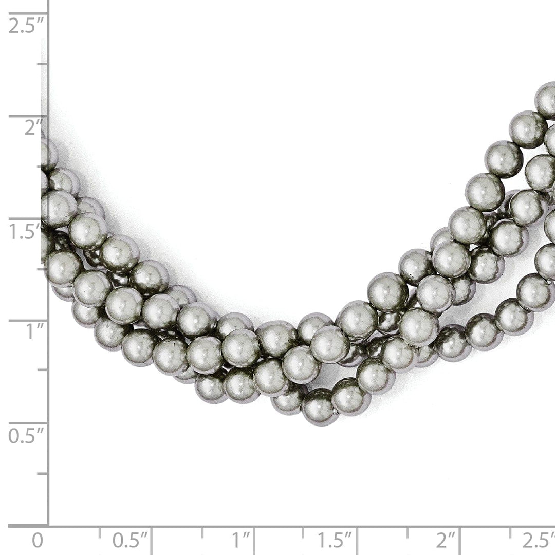 Majestik Shell Pearls Necklaces Majestik Grey Shell Pearl Twist Necklace