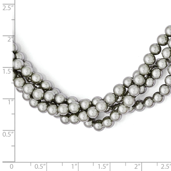 Majestik Shell Pearls Necklaces Majestik Grey Shell Pearl Twist Necklace