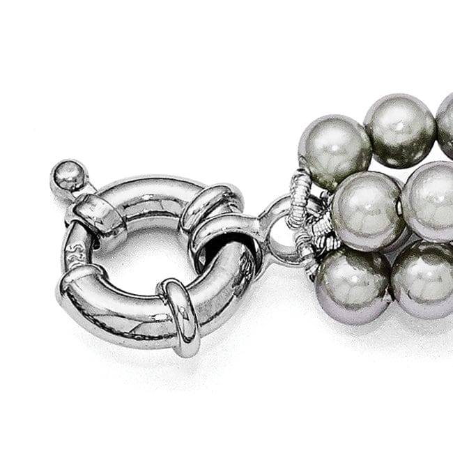 Majestik Shell Pearls Necklaces Majestik Grey Shell Pearl Twist Necklace