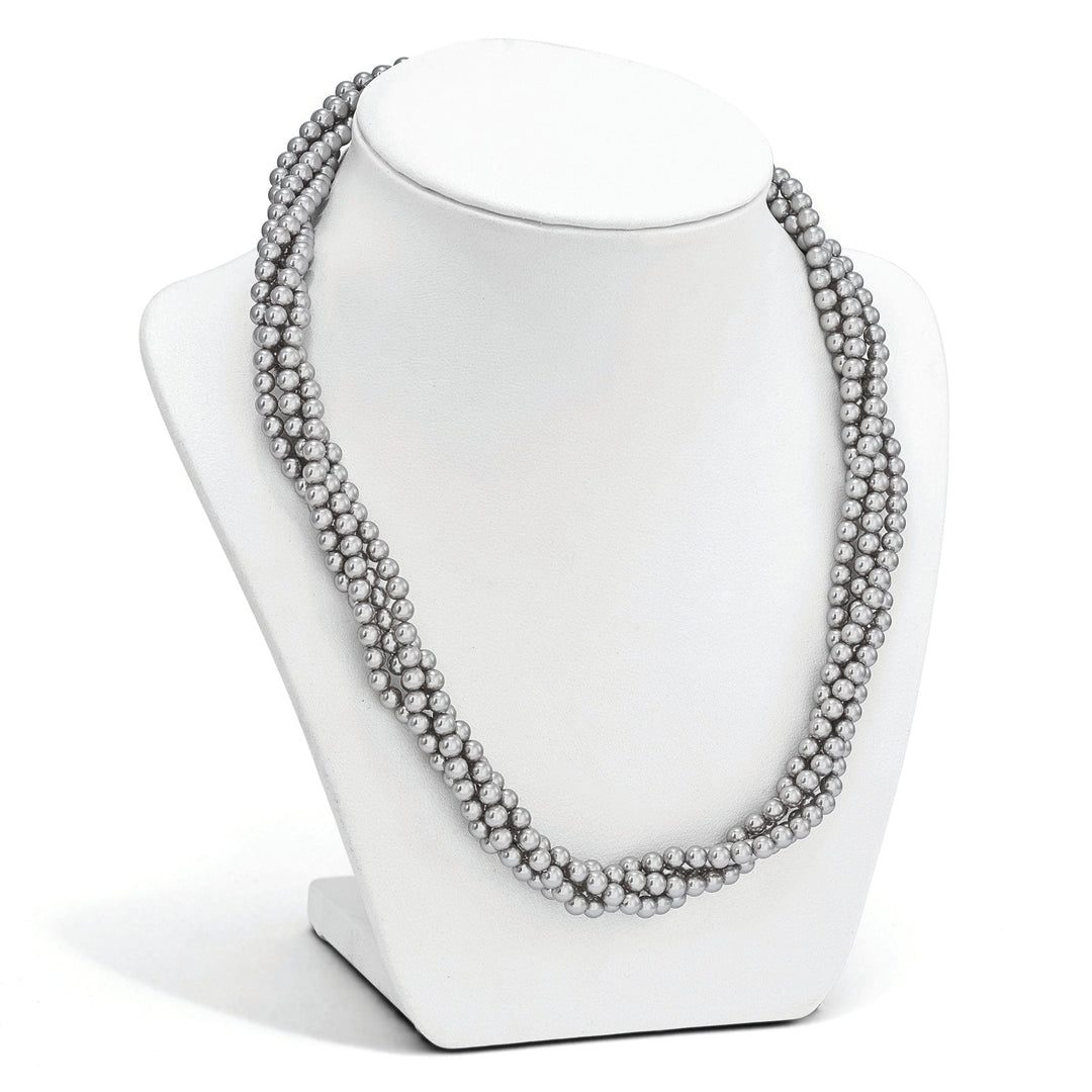 Majestik Shell Pearls Necklaces Majestik Grey Shell Pearl Twist Necklace