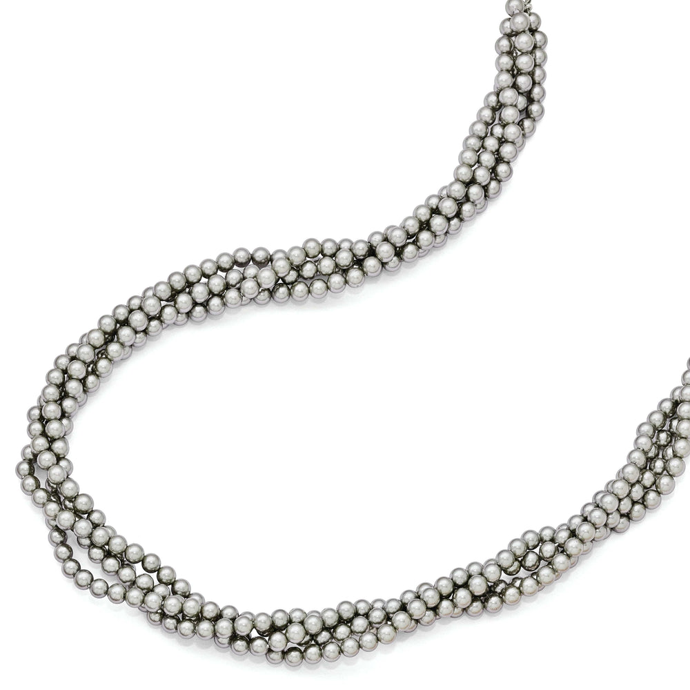 Majestik Shell Pearls Necklaces Majestik Grey Shell Pearl Twist Necklace