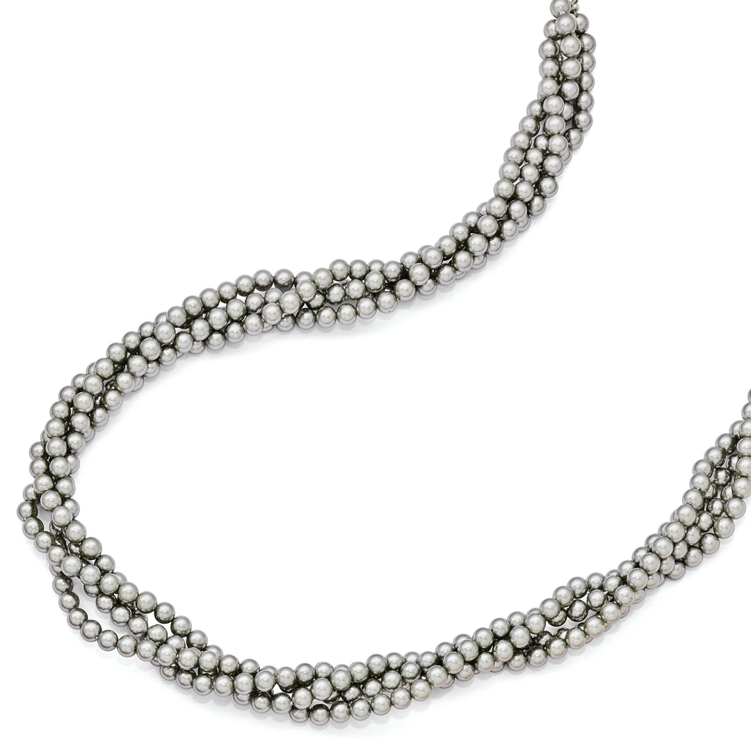Majestik Shell Pearls Necklaces Majestik Grey Shell Pearl Twist Necklace