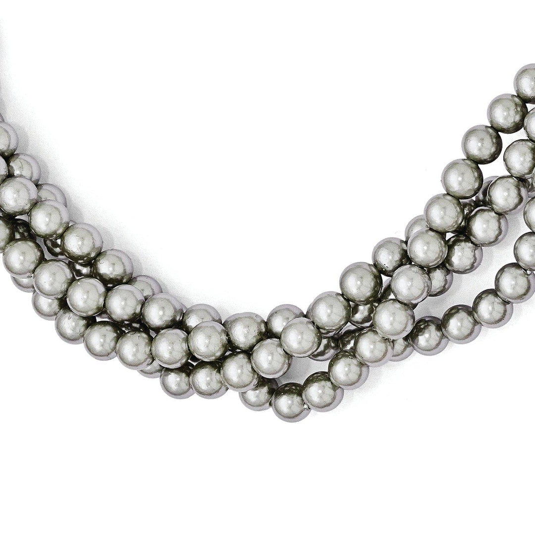 Majestik Shell Pearls Necklaces Majestik Grey Shell Pearl Twist Necklace