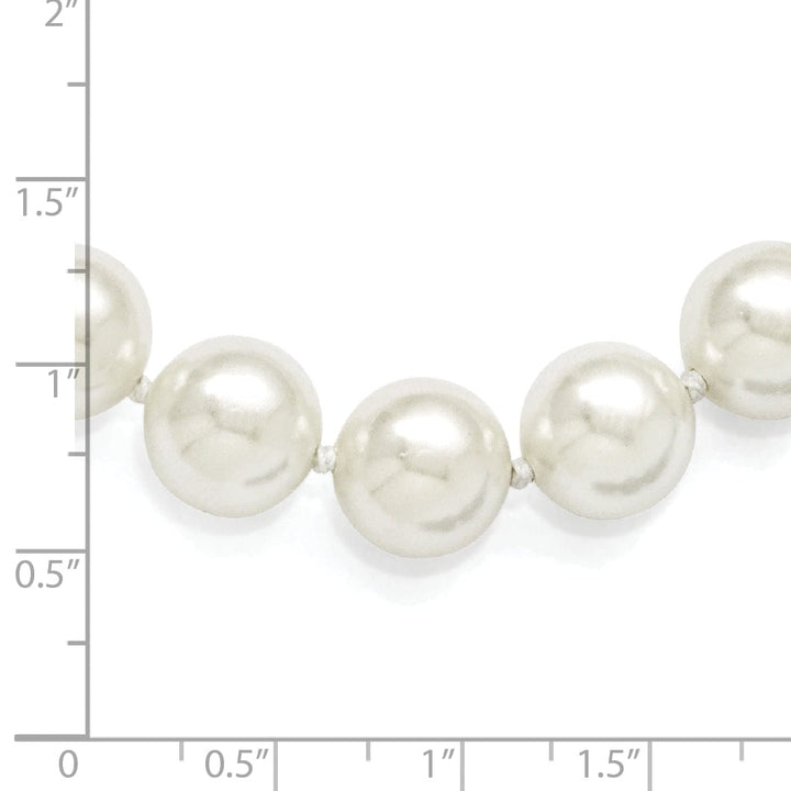 Majestik Shell Pearls Necklaces Majestik White Shell Pearl CZ Clasp Necklace