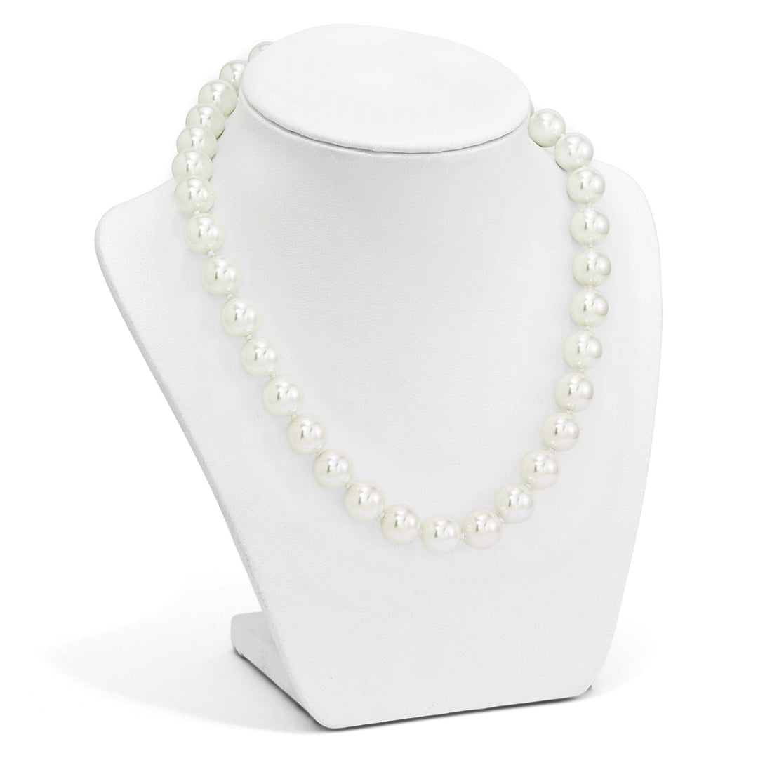 Majestik Shell Pearls Necklaces Majestik White Shell Pearl CZ Clasp Necklace