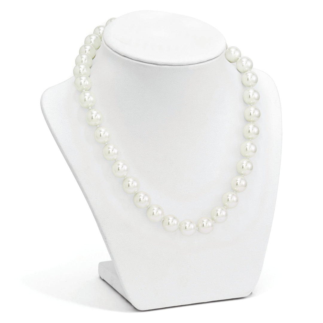 Majestik Shell Pearls Necklaces Majestik White Shell Pearl CZ Clasp Necklace