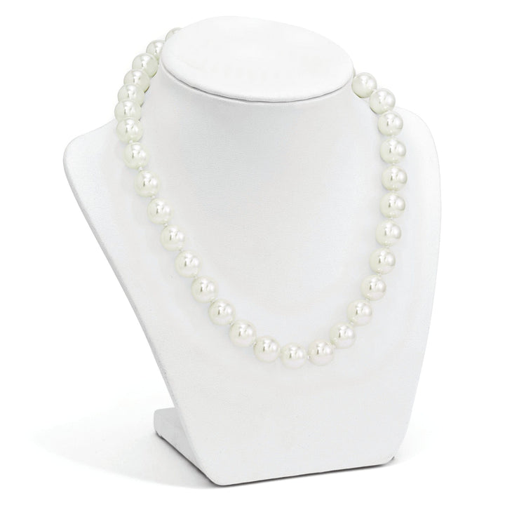 Majestik Shell Pearls Necklaces Majestik White Shell Pearl CZ Clasp Necklace