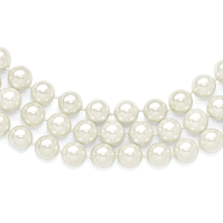 Majestik Shell Pearls Necklaces Majestik White Shell Pearl Necklace