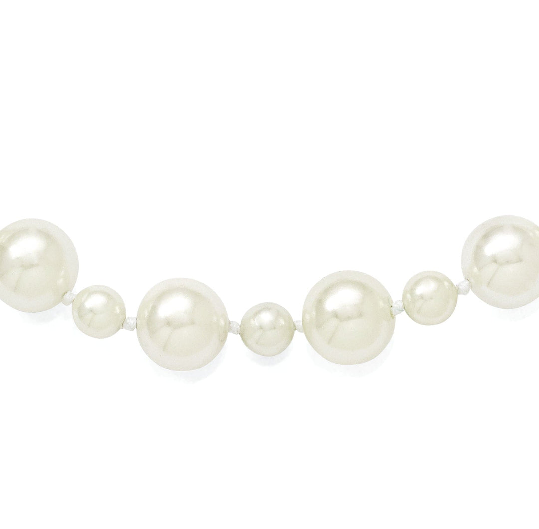 Majestik Shell Pearls Necklaces Majestik White Shell Pearl Slip On Necklace