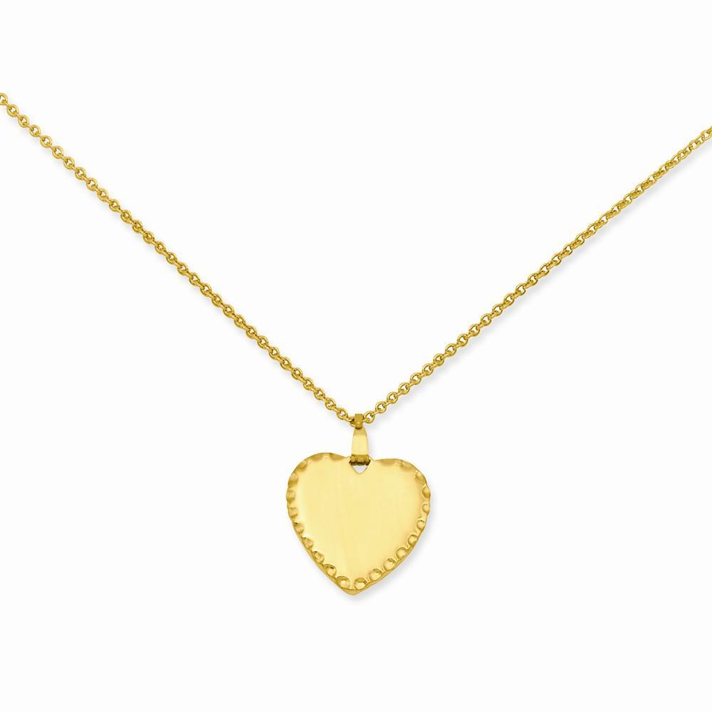 Kelly Waters Necklaces No Engraving Gold Plated Engraveable Heart Disc Necklace