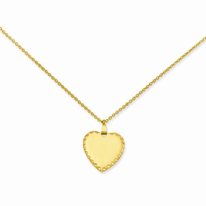 Kelly Waters Necklaces No Engraving Gold Plated Engraveable Heart Disc Necklace