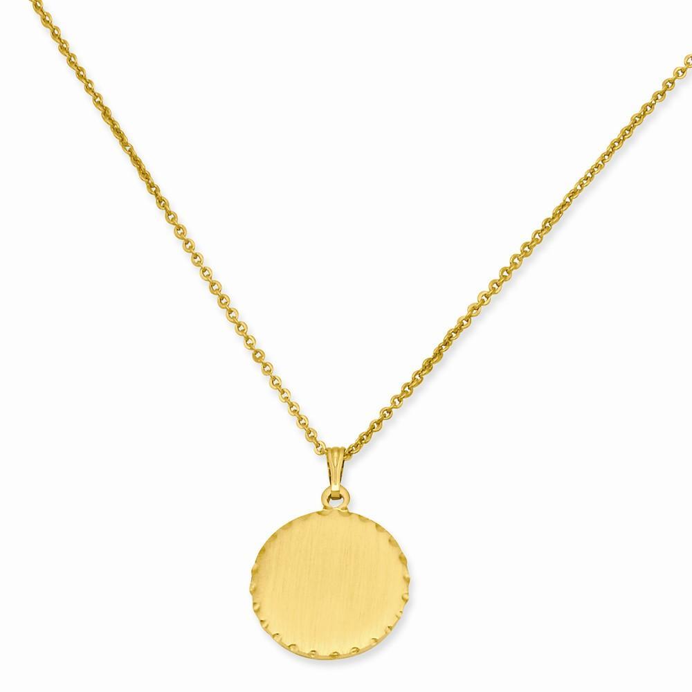 Kelly Waters Necklaces No Engraving Gold Plated Sat Round Engraveable Disc Necklace