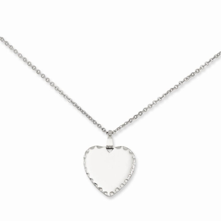 Kelly Waters Necklaces No Engraving Rhodium Plated Engraveable Heart Disc Necklace