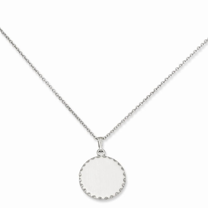 Kelly Waters Necklaces No Engraving Rhodium Plated Round Engraveable Disc Necklace