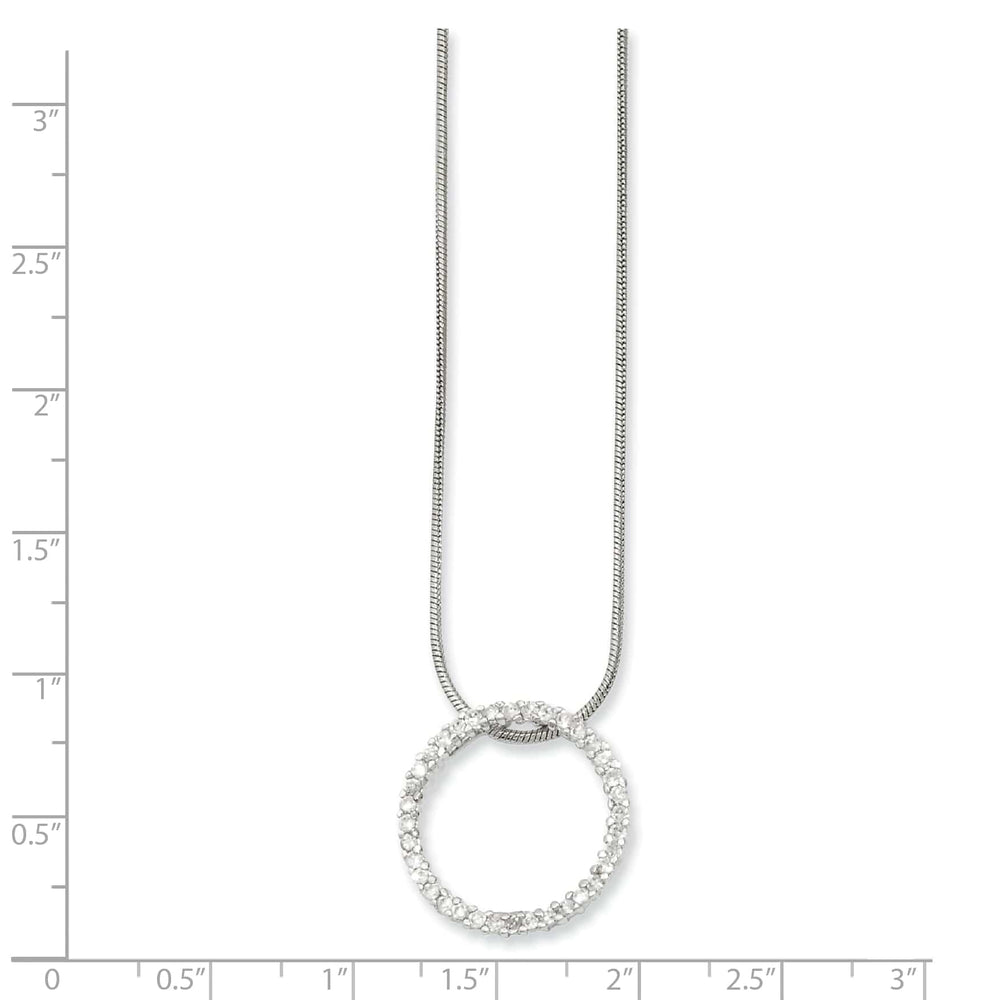 Kelly Waters Necklaces Rhodium Plated Cubic Zirconia Circle Necklace
