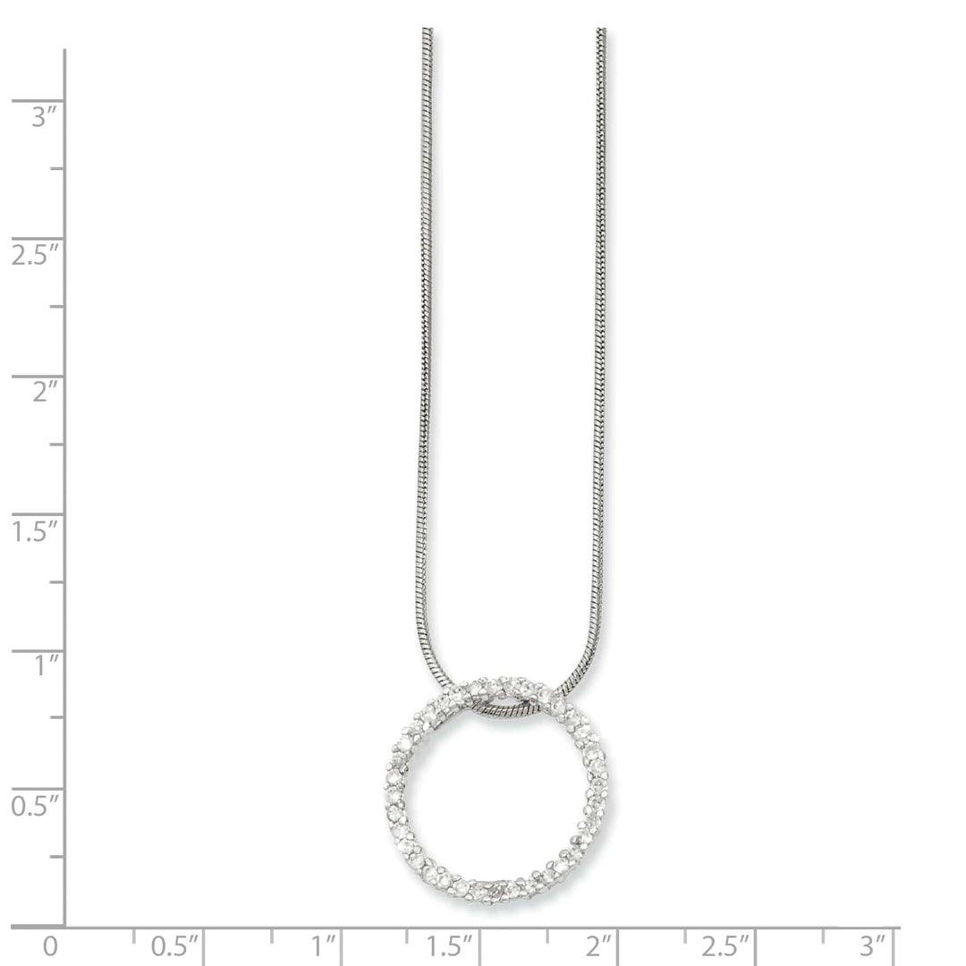 Kelly Waters Necklaces Rhodium Plated Cubic Zirconia Circle Necklace