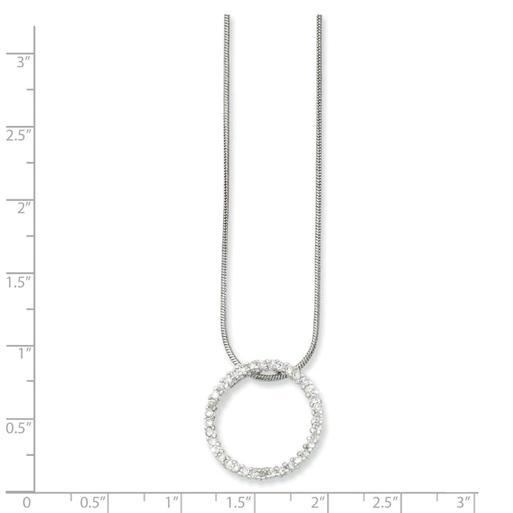 Kelly Waters Necklaces Rhodium Plated Cubic Zirconia Circle Necklace