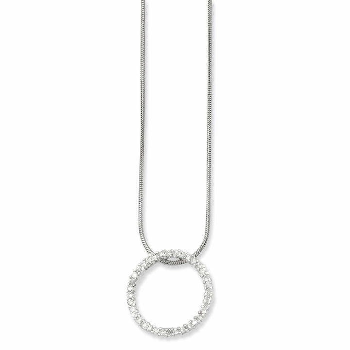 Kelly Waters Necklaces Rhodium Plated Cubic Zirconia Circle Necklace