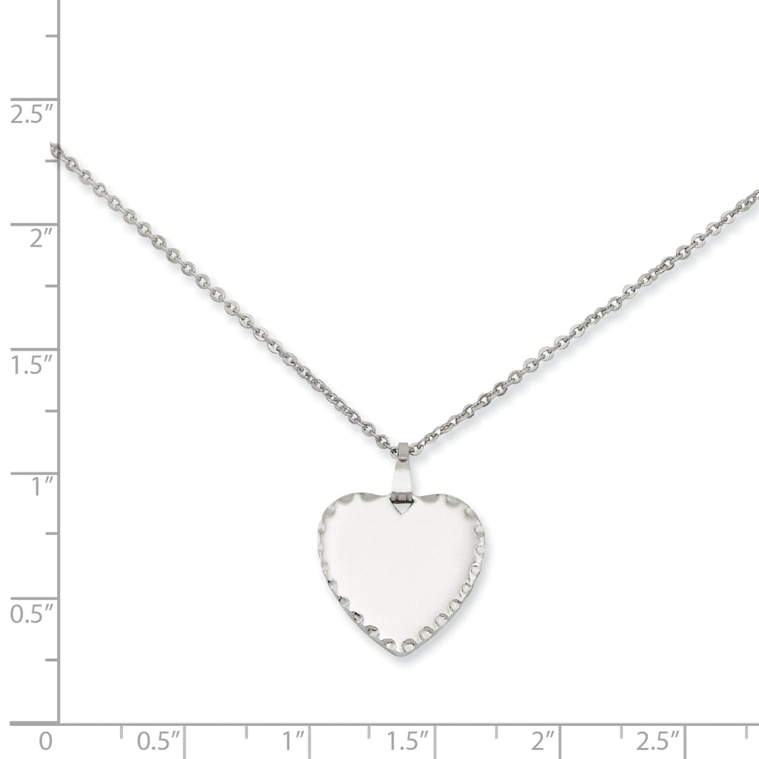 Kelly Waters Necklaces Rhodium Plated Engraveable Heart Disc Necklace