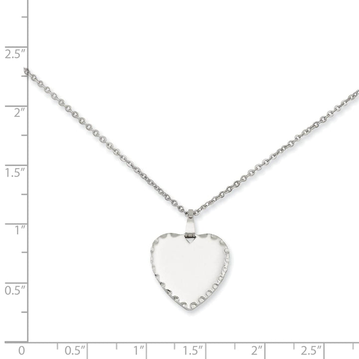 Kelly Waters Necklaces Rhodium Plated Engraveable Heart Disc Necklace