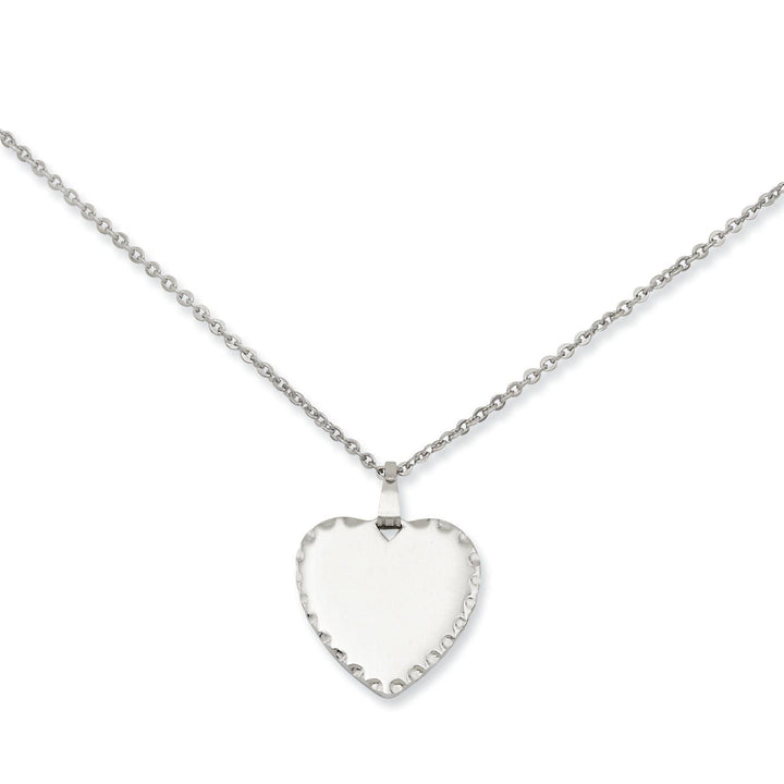 Kelly Waters Necklaces Rhodium Plated Engraveable Heart Disc Necklace