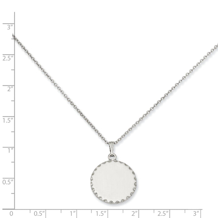 Kelly Waters Necklaces Rhodium Plated Round Engraveable Disc Necklace